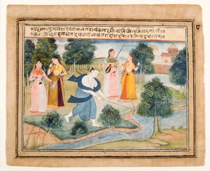 Balarama ändert den Lauf des Jamuna-Flusses